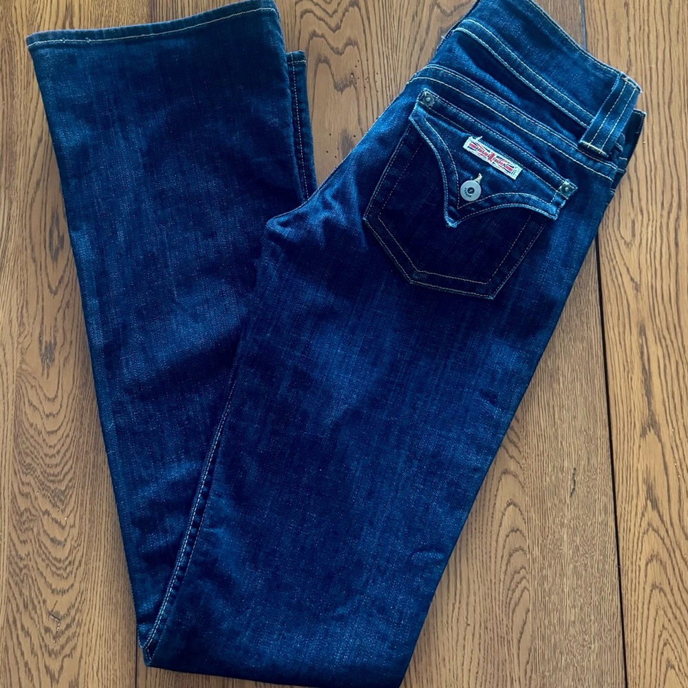 Hudson Jeans Signature Flap Pocket Low Rise Bootcut Dark Wash 28 Y2K